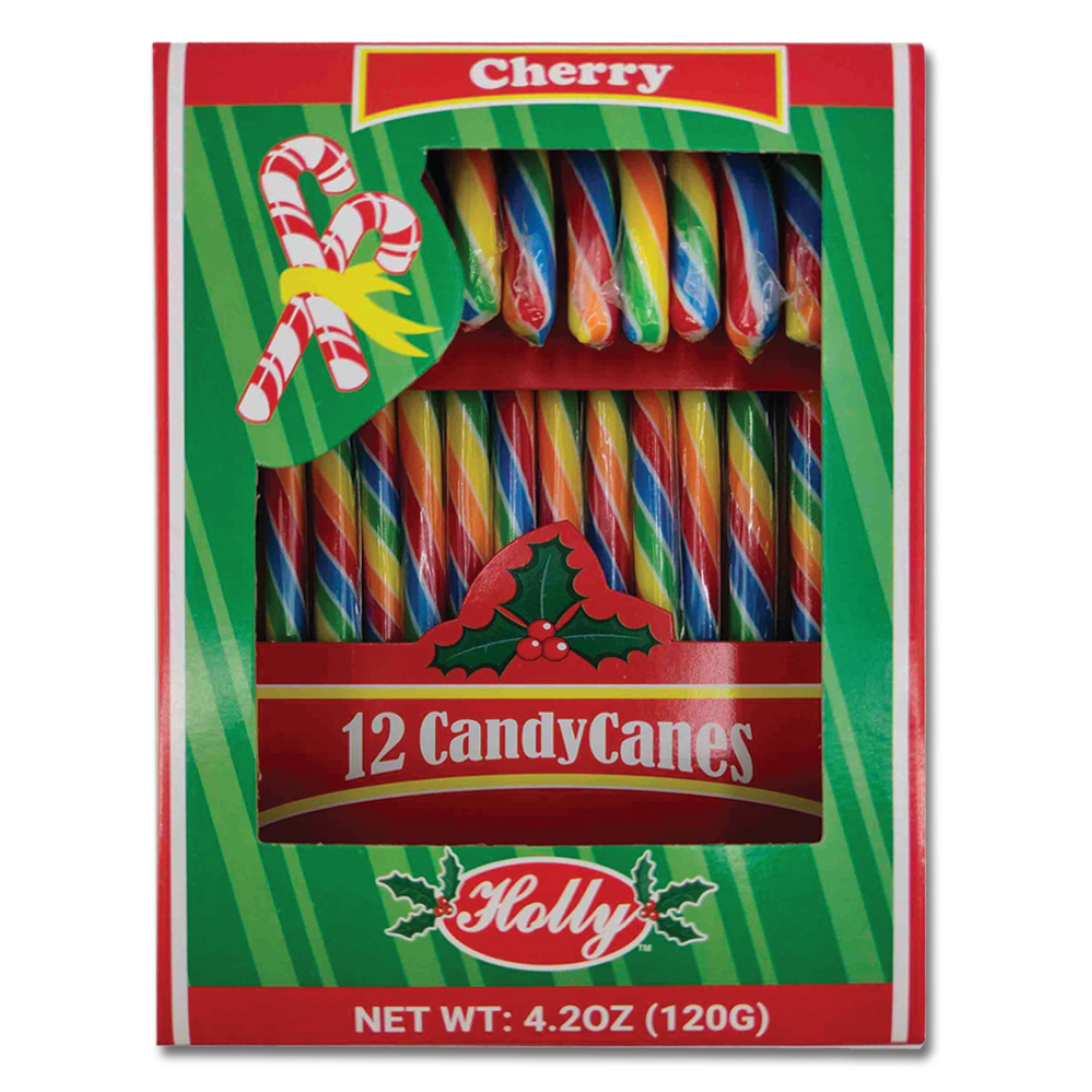 Rainbow Cherry Candy Canes – 4.2oz – 120g