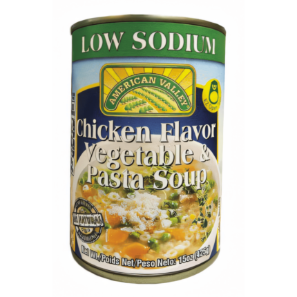 Chicken Flavor Vegetable & Pasta Soup Low Sodium 15oz - 425g Can