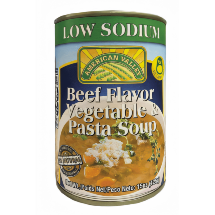 Beef Flavor Vegetable & Pasta Soup Low Sodium 15oz - 425g Can