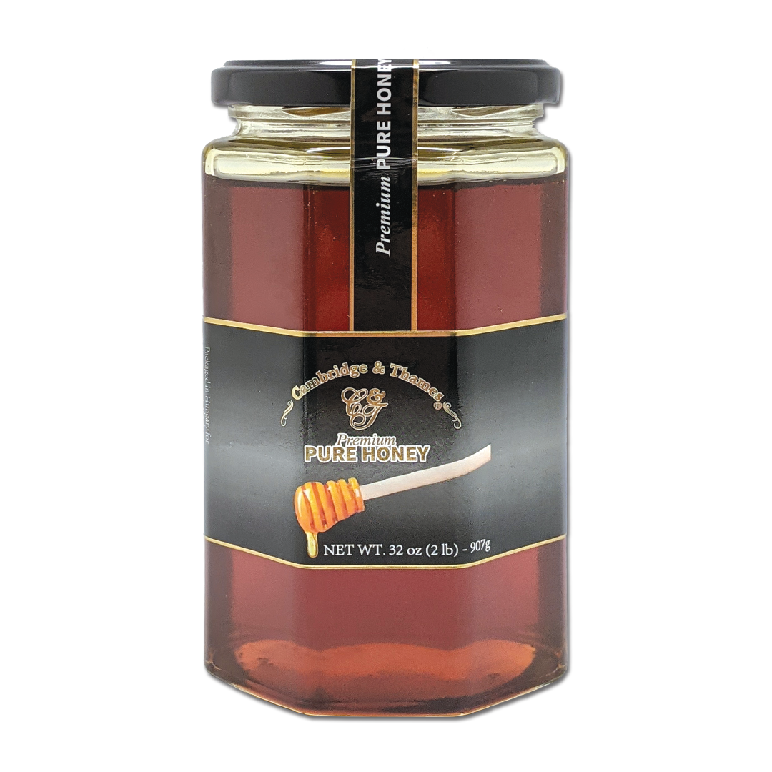 Pure Premium Honey – 32.0oz – 907g Octagonal Glass Jar