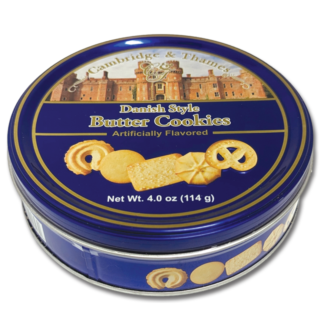 6 Assorted Danish Style Butter Cookies Castle Tins – 4oz – 114g