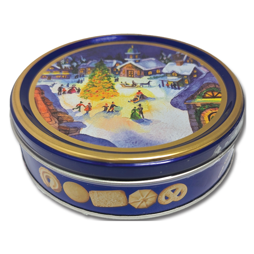 6 Assorted Danish Style Butter Cookies in Christmas Tins – 12oz – 340g Tin