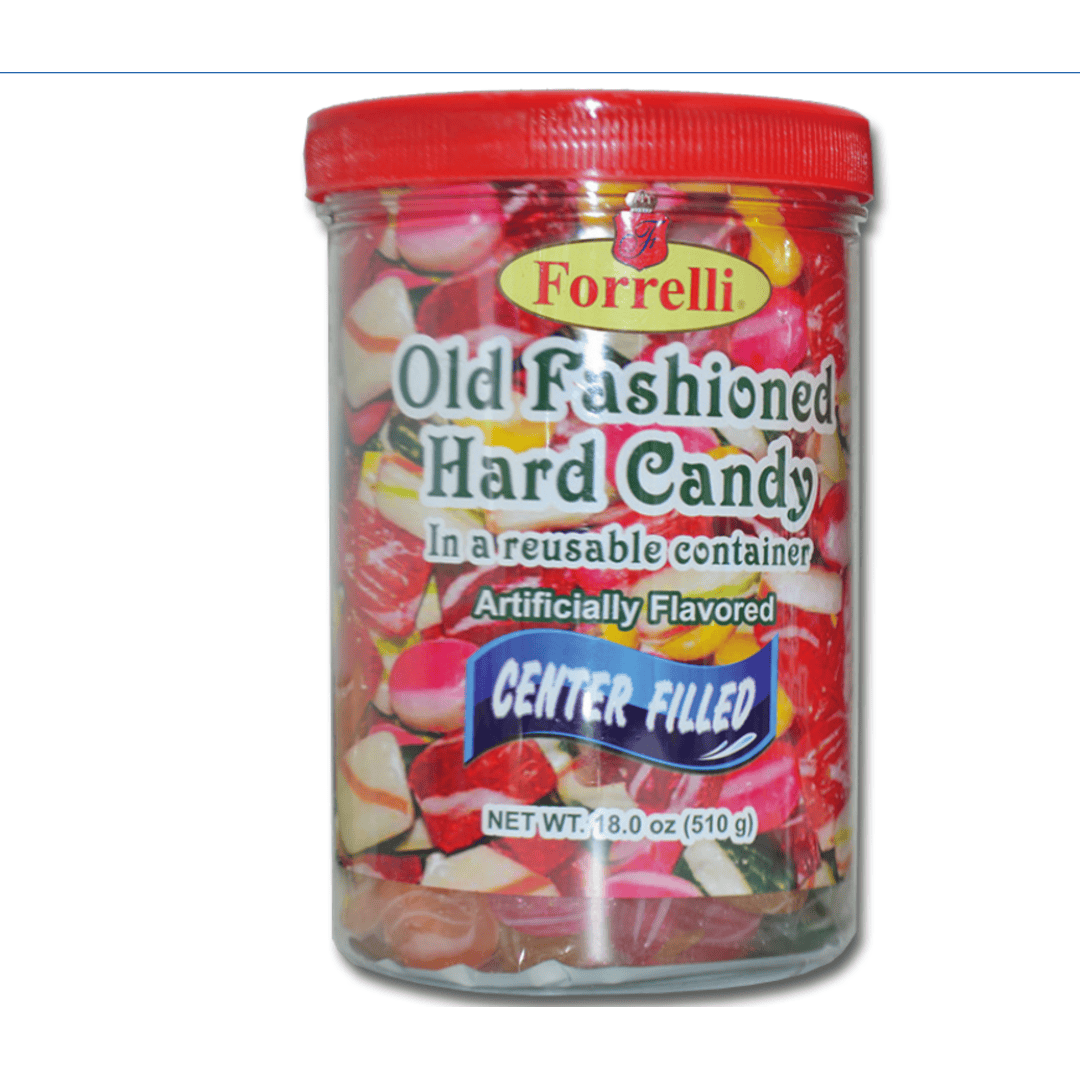Old Fashioned Center Filled Hard Candy – 18oz – 510g Screw-Top Jar