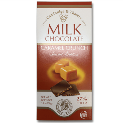 Milk Chocolate Bar with Caramel Crunch - 3.5oz - 100g